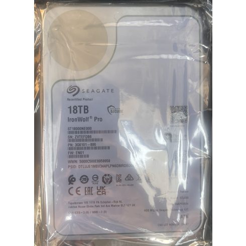 Seagate IronWolf Pro 18TB 3.5" 256MB 7200rpm 6Gb/s 512e SATA Hard Drive - Factory Recertified